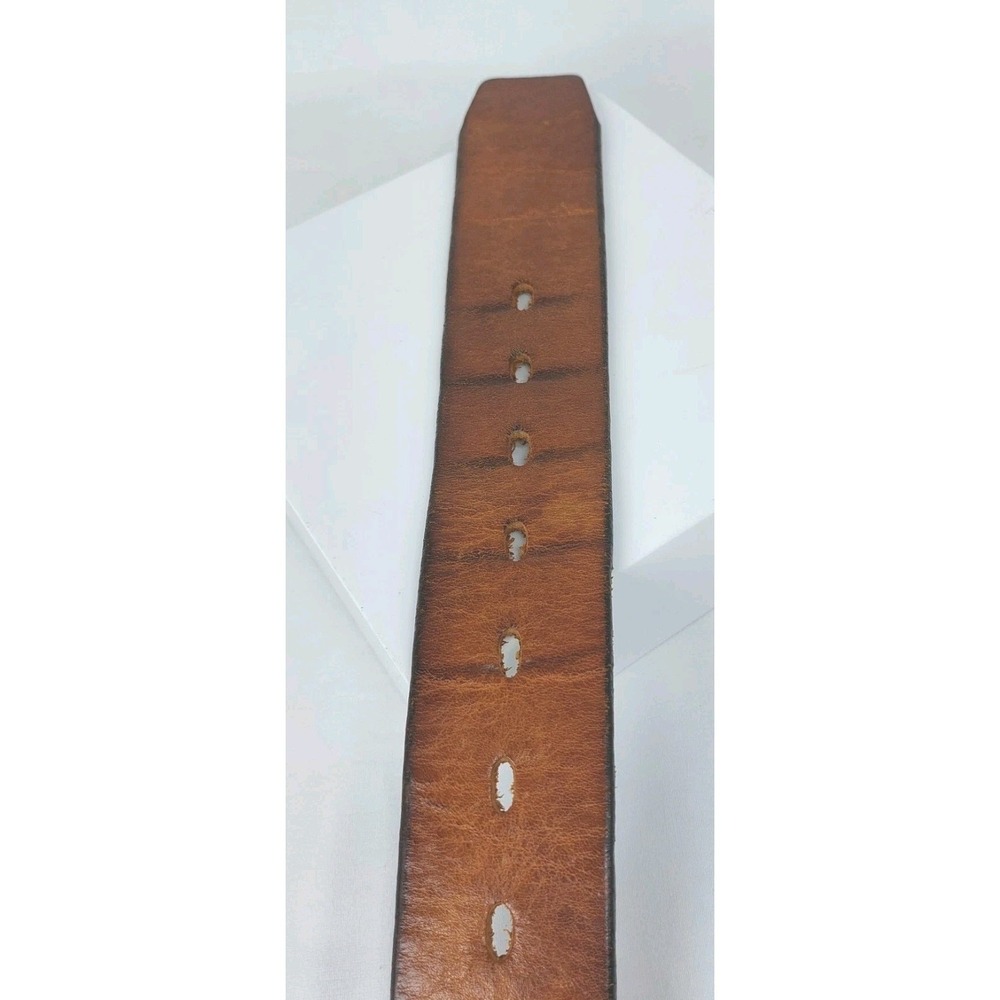 Gap Genuine Cow Leather Belt Mens Size 34x1.75" Brown Brass Buckle USA - Picture 5 of 5